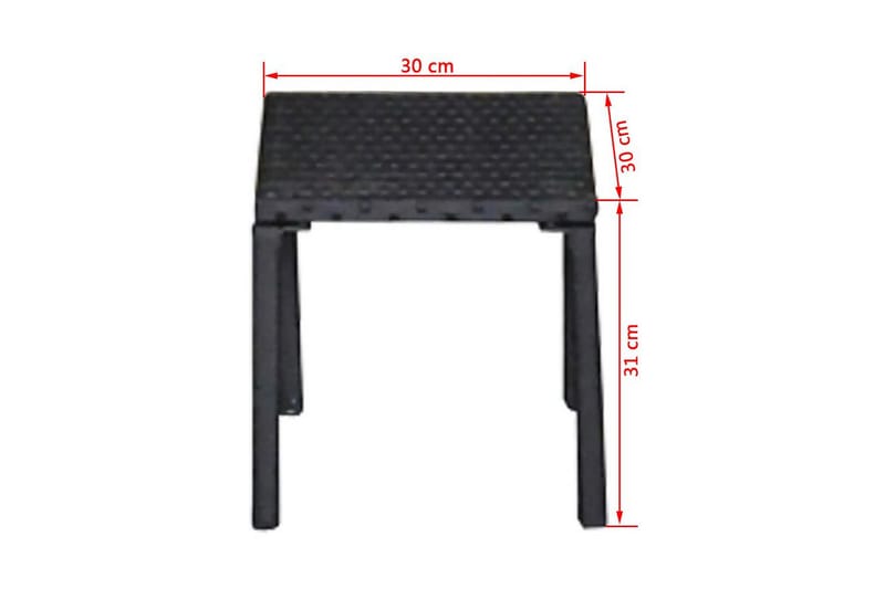 Liggestole Med Bord Polyrattan Sort - Sort - Havemøbler - Havestole - Solseng & solvogn