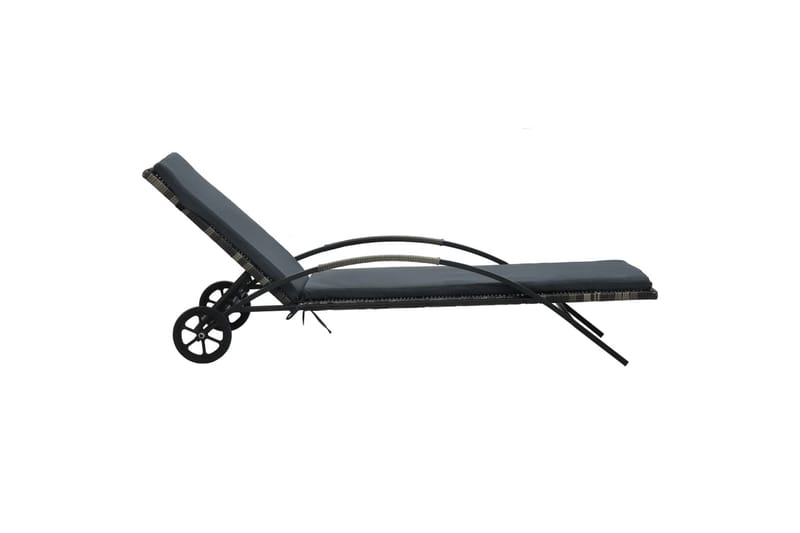 liggestole med bord polyrattan antracitgrå - Grå - Havemøbler - Havestole - Solseng & solvogn