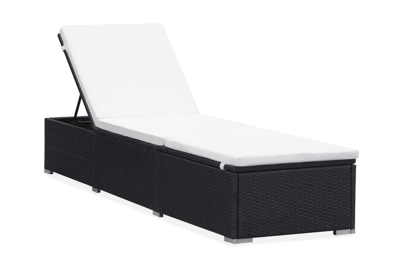 Liggestole Med Hynder 2 Stk. Polyrattan Sort - Sort - Havemøbler - Havestole - Solseng & solvogn