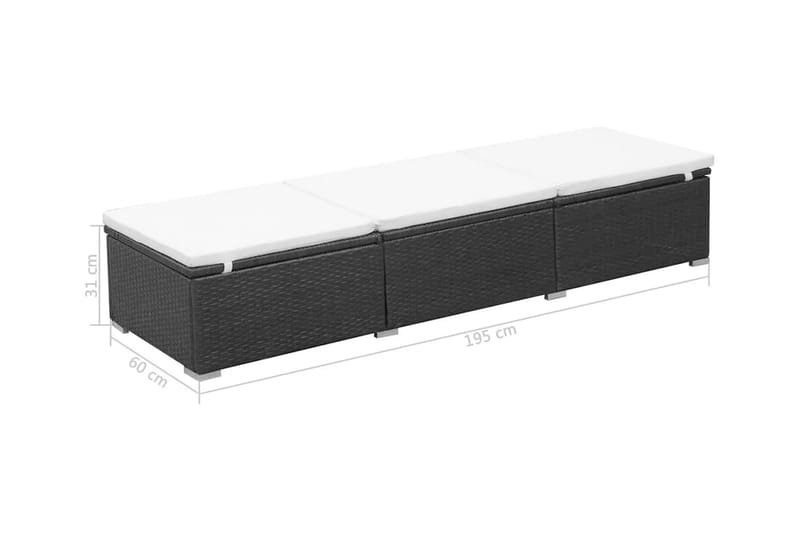 Liggestole Med Hynder 2 Stk. Polyrattan Sort - Sort - Havemøbler - Havestole - Solseng & solvogn