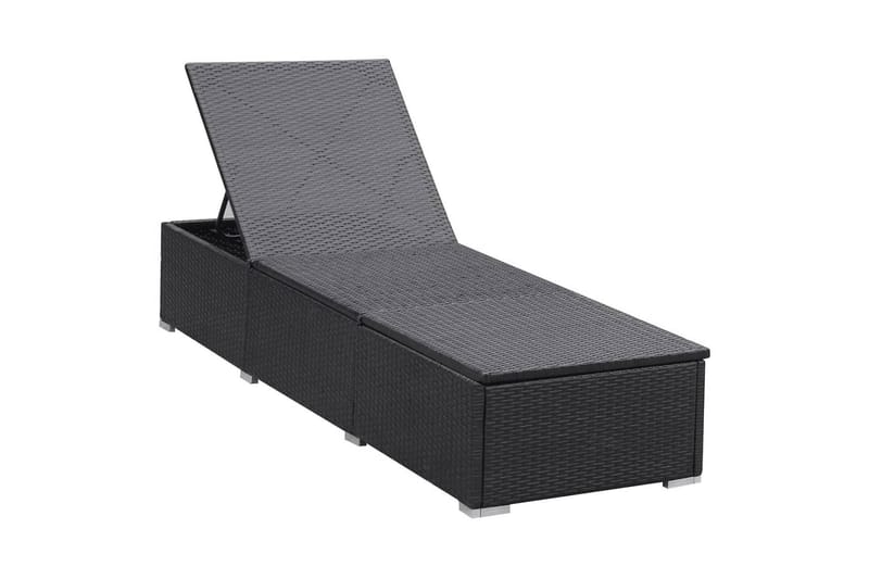 Liggestole Med Hynder 2 Stk. Polyrattan Sort - Sort - Havemøbler - Havestole - Solseng & solvogn