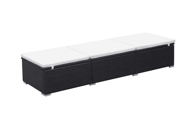 Liggestole Med Hynder 2 Stk. Polyrattan Sort - Sort - Havemøbler - Havestole - Solseng & solvogn