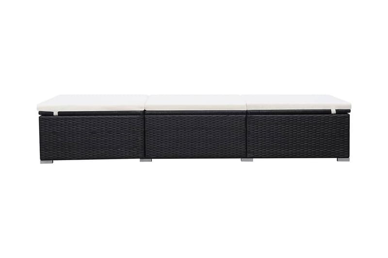 Liggestole Med Hynder 2 Stk. Polyrattan Sort - Sort - Havemøbler - Havestole - Solseng & solvogn