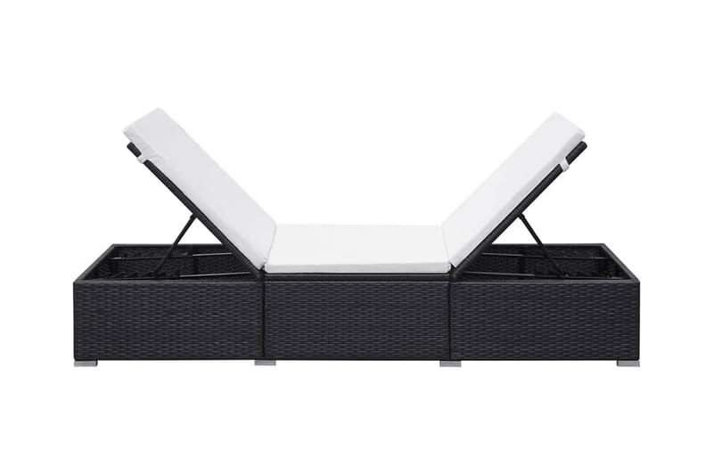 Liggestole Med Hynder 2 Stk. Polyrattan Sort - Sort - Havemøbler - Havestole - Solseng & solvogn