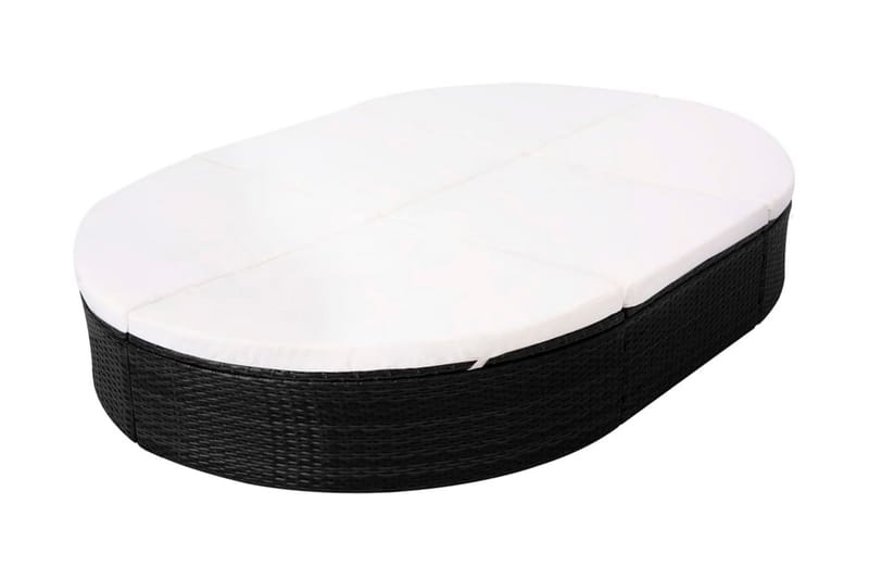 Loungeseng Med Hynde Polyrattan Sort - Sort - Havemøbler - Havestole - Solseng & solvogn