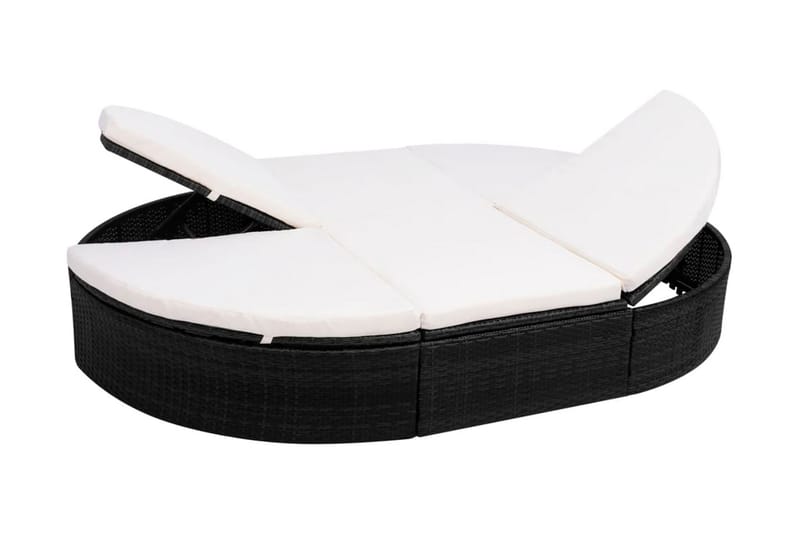 Loungeseng Med Hynde Polyrattan Sort - Sort - Havemøbler - Havestole - Solseng & solvogn