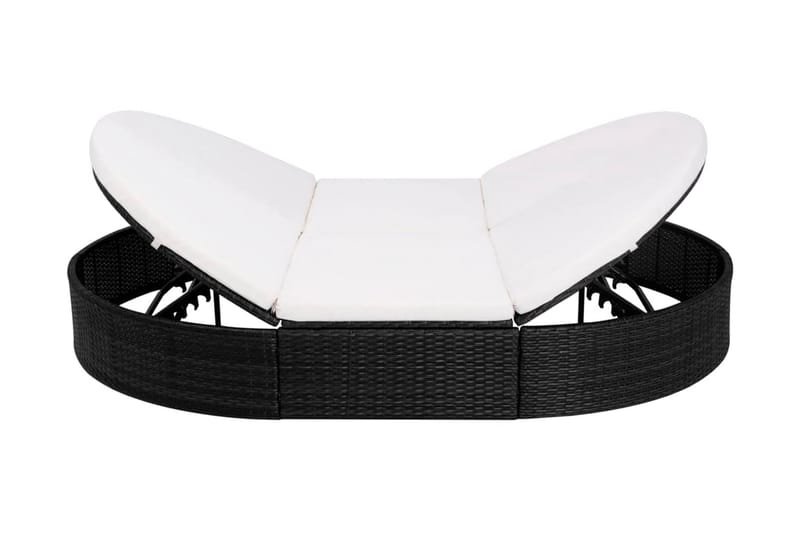 Loungeseng Med Hynde Polyrattan Sort - Sort - Havemøbler - Havestole - Solseng & solvogn