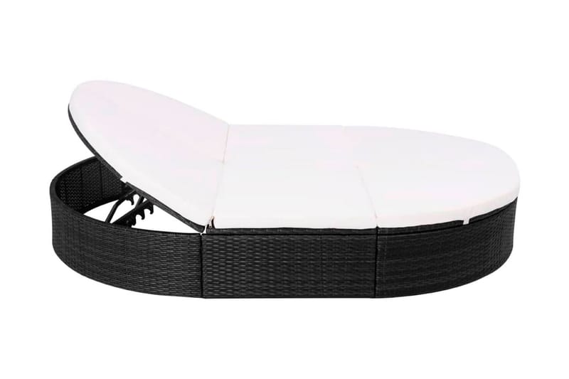 Loungeseng Med Hynde Polyrattan Sort - Sort - Havemøbler - Havestole - Solseng & solvogn