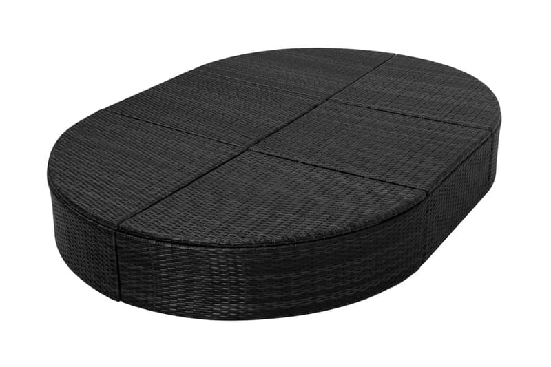 Loungeseng Med Hynde Polyrattan Sort - Sort - Havemøbler - Havestole - Solseng & solvogn