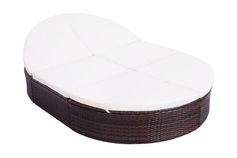 Loungeseng Med Hynder Polyrattan Brun - Brun - Havemøbler - Havestole - Solseng & solvogn