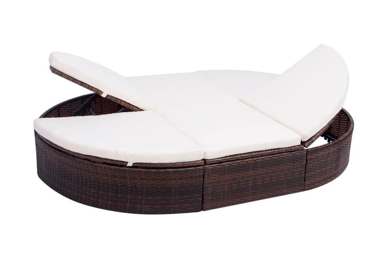 Loungeseng Med Hynder Polyrattan Brun - Brun - Havemøbler - Havestole - Solseng & solvogn