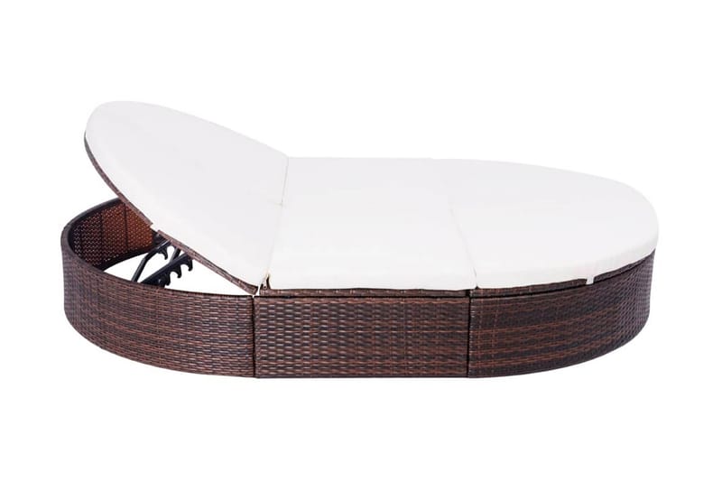 Loungeseng Med Hynder Polyrattan Brun - Brun - Havemøbler - Havestole - Solseng & solvogn