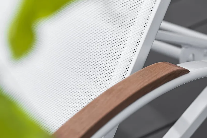 Nydala Solseng - Hvid/Teak - Havemøbler - Havestole - Solseng & solvogn