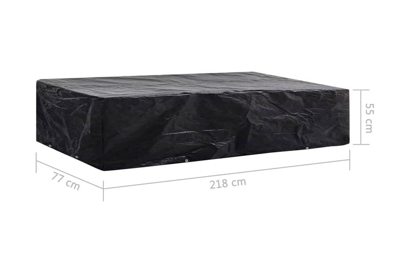 Overtræk Til Haveliggestol 8 Snørehuller 218 X 77 X 55 Cm - Sort - Havemøbler - Havestole - Solseng & solvogn