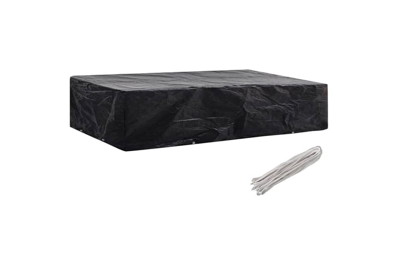 Overtræk til liggestol 2 stk. 8 snørehuller 218x77x55 cm - Sort - Havemøbler - Havestole - Solseng & solvogn