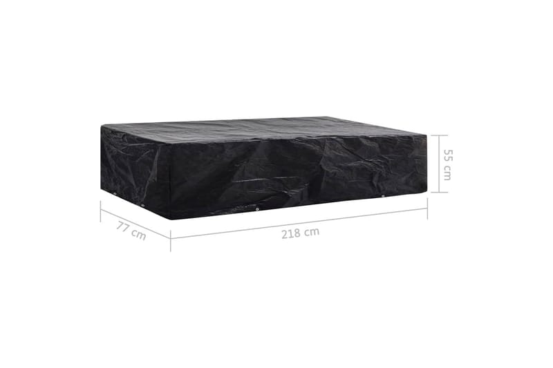 Overtræk til liggestol 2 stk. 8 snørehuller 218x77x55 cm - Sort - Havemøbler - Havestole - Solseng & solvogn