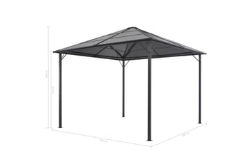 pavillon med gardin aluminium 3 x 3 m sort - Havemøbler - Havestole - Solseng & solvogn