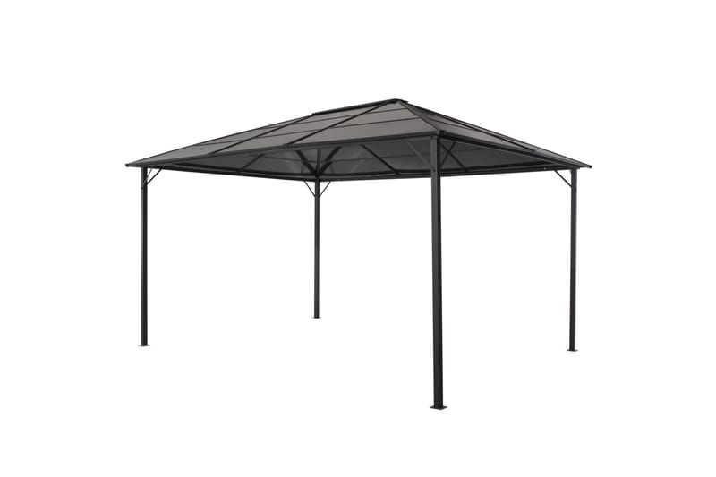 pavillon med tag aluminium 4 x 3 x 2,6 m sort - Havemøbler - Havestole - Solseng & solvogn