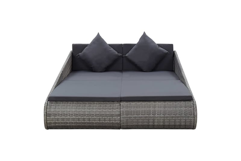 Solseng 200x139 cm Polyrattan Grå - Grå - Havemøbler - Havestole - Solseng & solvogn