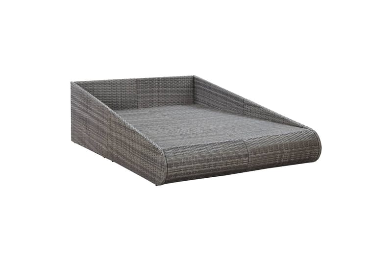 Solseng 200x139 cm Polyrattan Grå - Grå - Havemøbler - Havestole - Solseng & solvogn