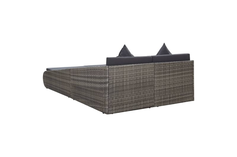 Solseng 200x139 cm Polyrattan Grå - Grå - Havemøbler - Havestole - Solseng & solvogn