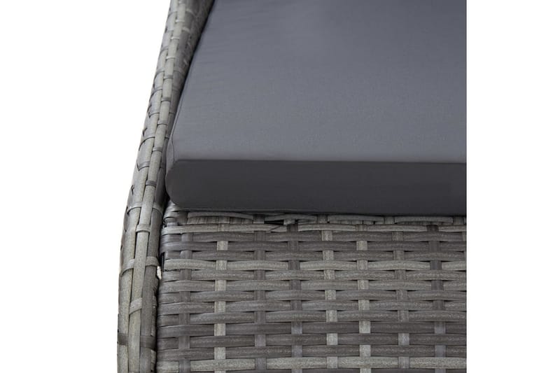 Solseng 200x139 cm Polyrattan Grå - Grå - Havemøbler - Havestole - Solseng & solvogn