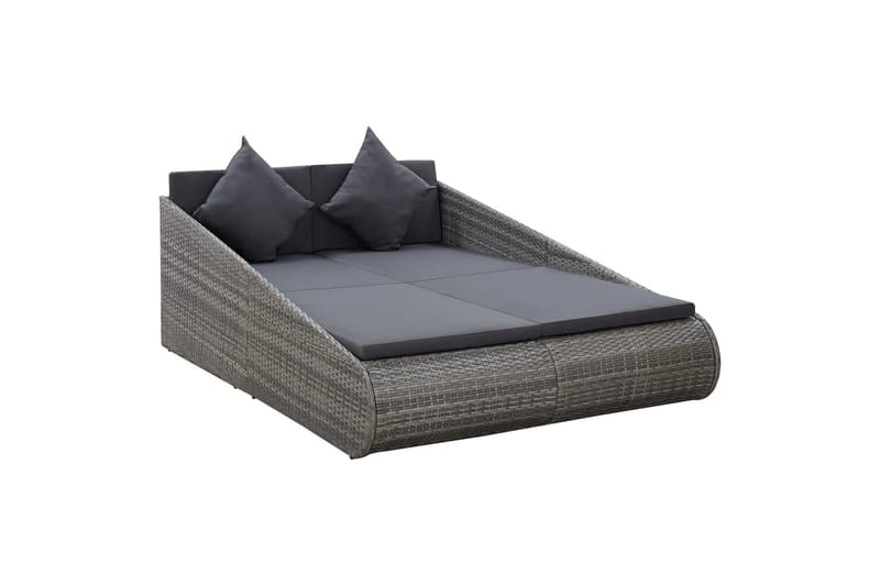 Solseng 200x139 cm Polyrattan Grå - Grå - Havemøbler - Havestole - Solseng & solvogn