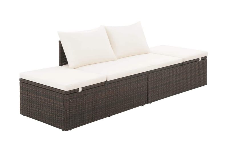 Solseng Brun 195 X 60 Cm Polyrattan - Brun - Havemøbler - Havestole - Solseng & solvogn