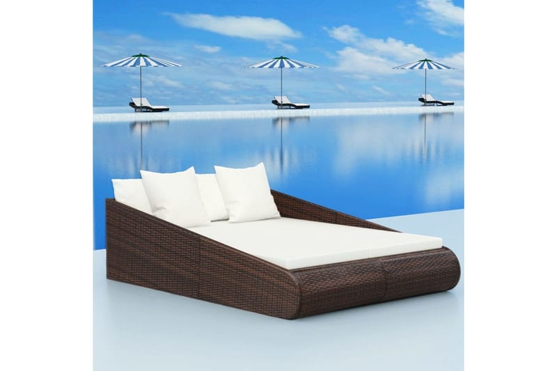 Solseng Brun 201 X 139 Cm Polyrattan - Brun - Havemøbler - Havestole - Solseng & solvogn