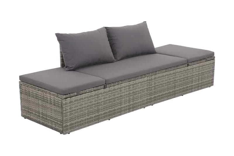 Solseng Grå 195 X 60 Cm Polyrattan - Grå - Havemøbler - Havestole - Solseng & solvogn