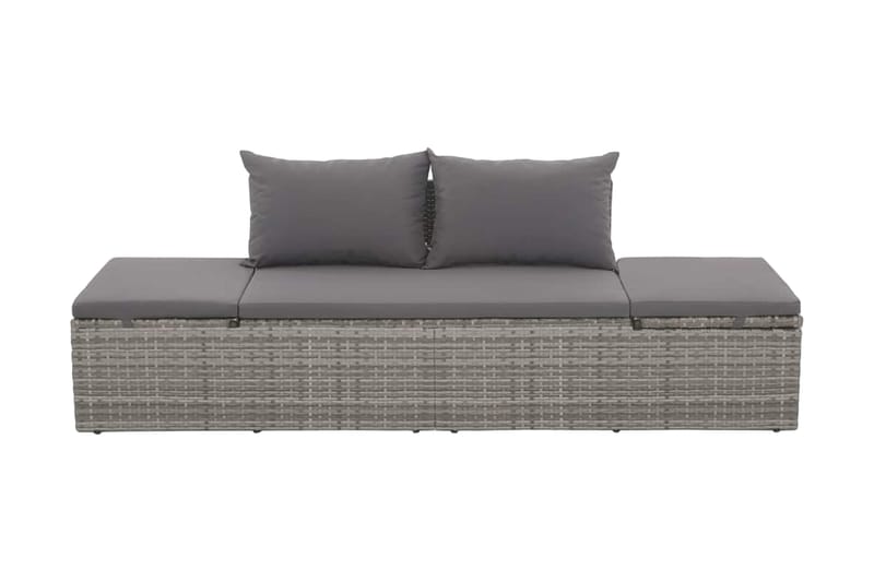 Solseng Grå 195 X 60 Cm Polyrattan - Grå - Havemøbler - Havestole - Solseng & solvogn