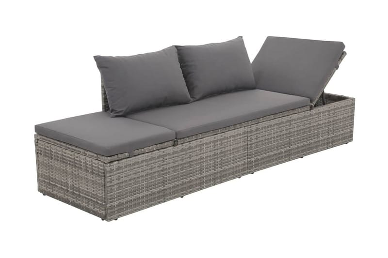 Solseng Grå 195 X 60 Cm Polyrattan - Grå - Havemøbler - Havestole - Solseng & solvogn