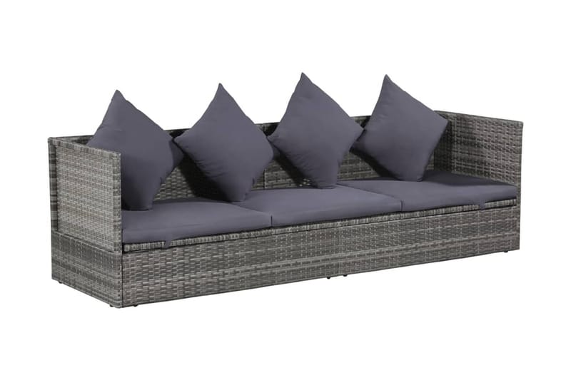 Solseng Grå 200 X 60 Cm Polyrattan - Grå - Havemøbler - Havestole - Solseng & solvogn
