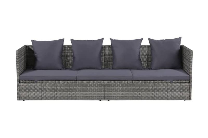 Solseng Grå 200 X 60 Cm Polyrattan - Grå - Havemøbler - Havestole - Solseng & solvogn