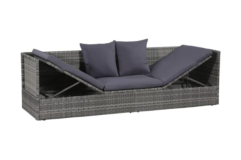 Solseng Grå 200 X 60 Cm Polyrattan - Grå - Havemøbler - Havestole - Solseng & solvogn