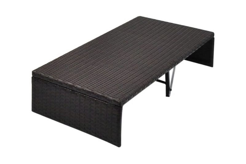 Solseng Med Baldakin Brun 190 X 130 Cm Polyrattan - Brun - Havemøbler - Havestole - Solseng & solvogn