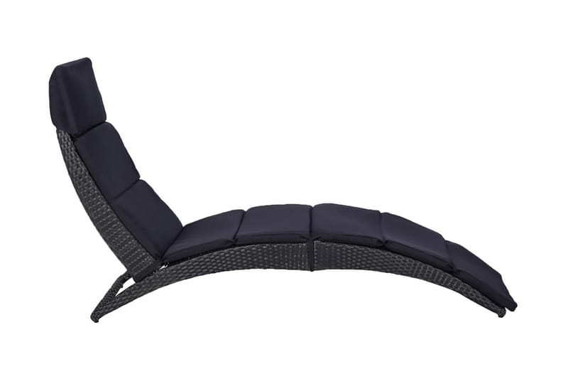 Solseng Med Hynde Polyrattan Sort - Sort - Havemøbler - Havestole - Solseng & solvogn