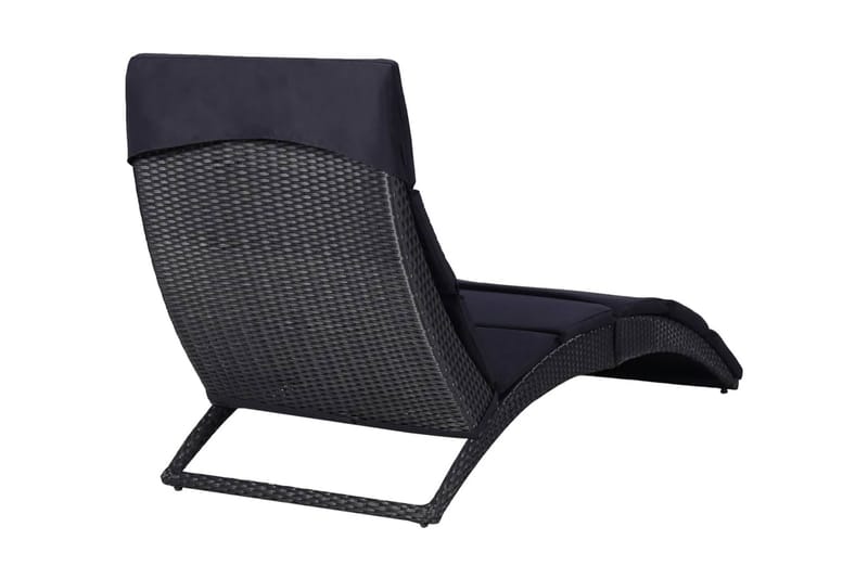Solseng Med Hynde Polyrattan Sort - Sort - Havemøbler - Havestole - Solseng & solvogn