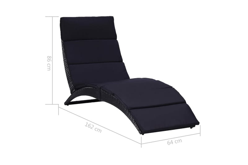 Solseng Med Hynde Polyrattan Sort - Sort - Havemøbler - Havestole - Solseng & solvogn
