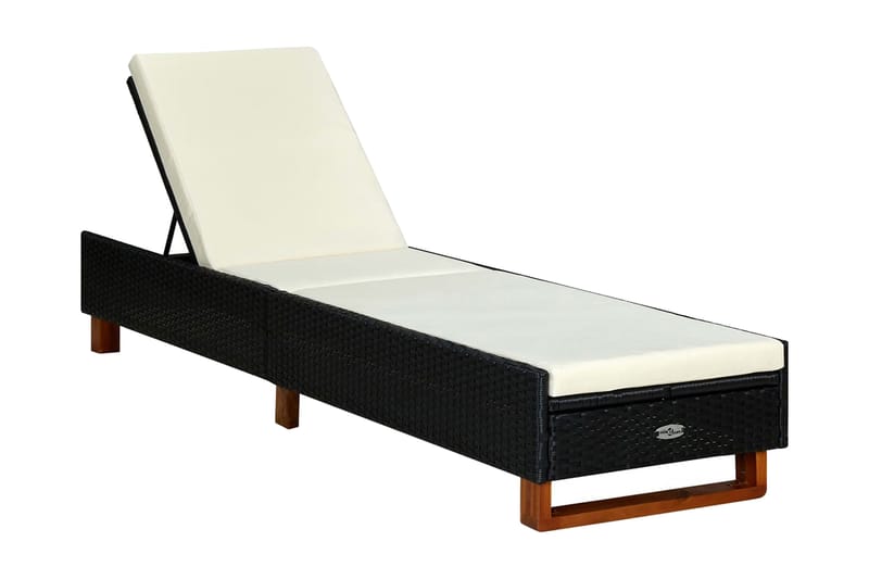 solseng med hynde polyrattan sort - Sort - Havemøbler - Havestole - Solseng & solvogn
