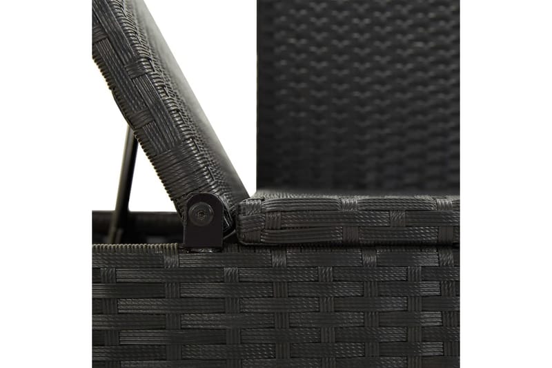 Solseng Med Hynder Polyrattan Sort - Sort - Havemøbler - Havestole - Solseng & solvogn