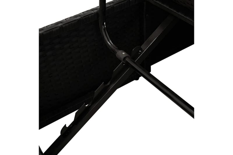 Solseng Med Hynder Polyrattan Sort - Sort - Havemøbler - Havestole - Solseng & solvogn