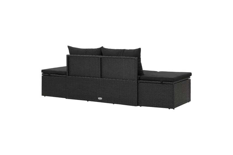 Solseng Med Hynder Polyrattan Sort - Sort - Havemøbler - Havestole - Solseng & solvogn