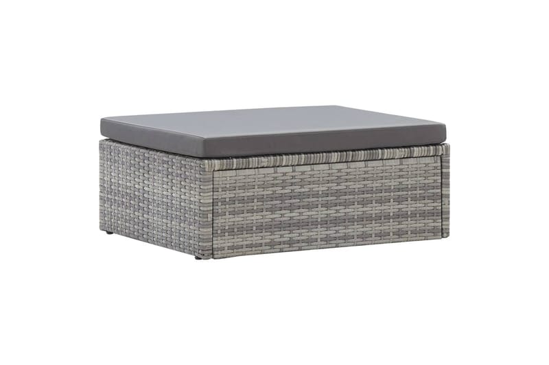 Solseng Med Tag 200X60X124 cm Polyrattan Grå - Havemøbler - Havestole - Solseng & solvogn