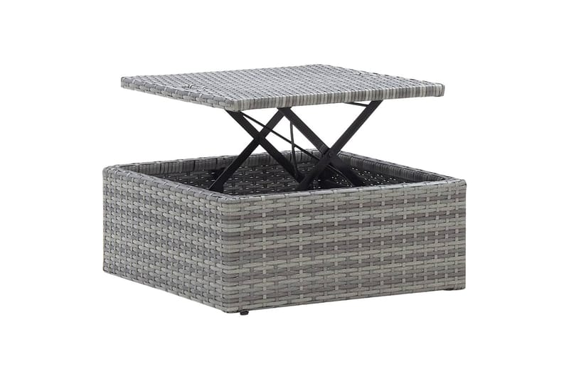 Solseng Med Tag 200X60X124 cm Polyrattan Grå - Havemøbler - Havestole - Solseng & solvogn