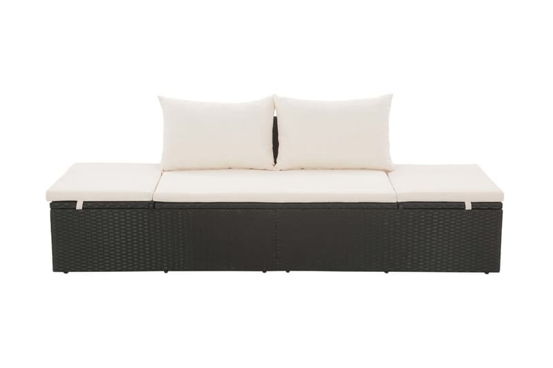 Solseng Sort 195 X 60 Cm Polyrattan - Sort - Havemøbler - Havestole - Solseng & solvogn
