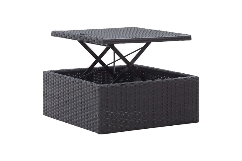 Solseng Til Haven m. Baldakin 200X60X124cm Polyrattan Sort - Havemøbler - Havestole - Solseng & solvogn