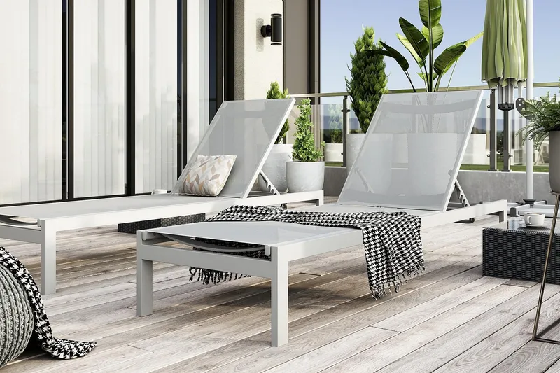 Tunis Solseng - Hvid - Havemøbler - Havestole - Solseng & solvogn