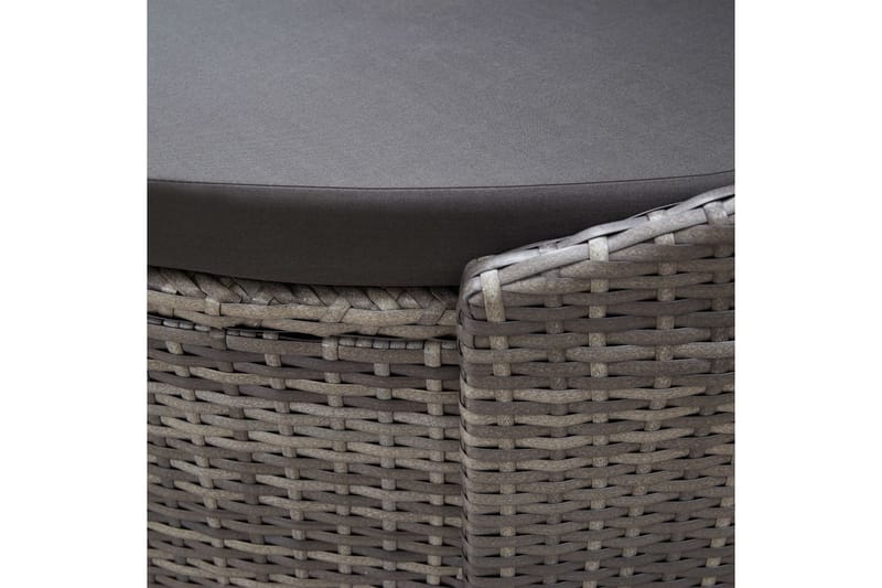 Udendörs Loungeseng Med Baldakin Polyrattan Grå - Havemøbler - Havestole - Solseng & solvogn