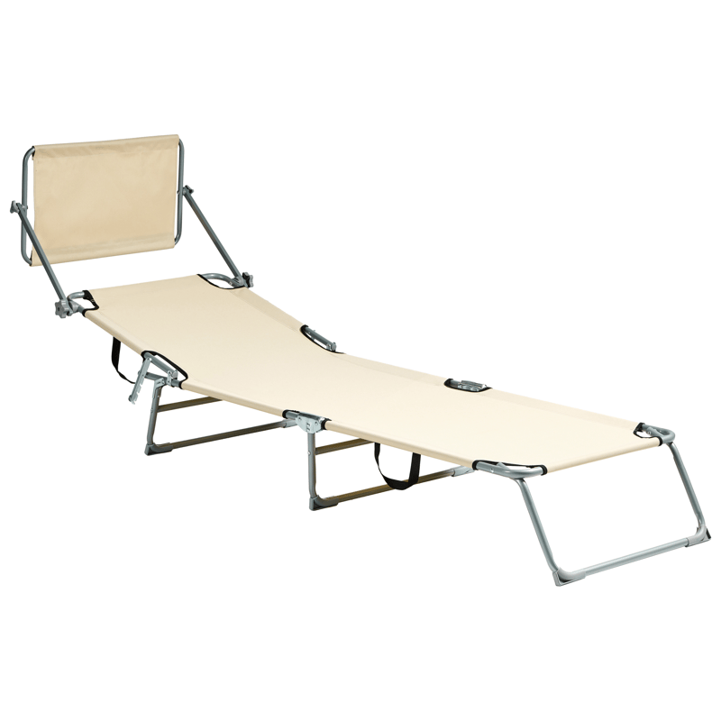 Solseng udendørs Foligno Stål - Beige/Sølv - Havemøbler - Havestole - Solseng & solvogn